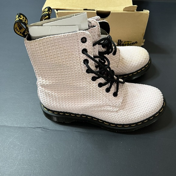 Dr. Martens Shoes - Dr. Martens Women's Page Waffle Cotton Bubblegum Barbiecore Boots Size 8 New
